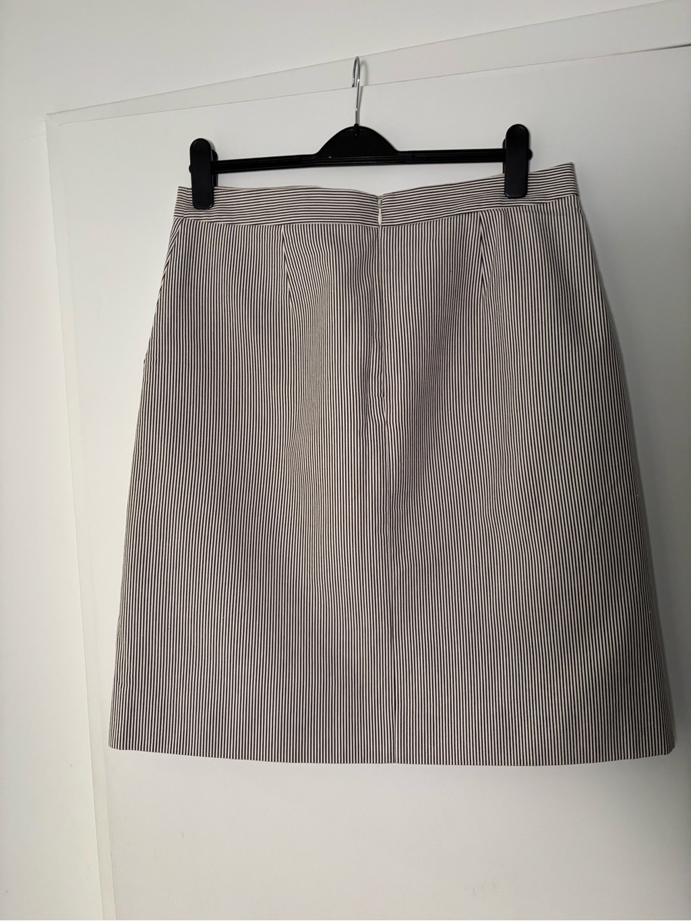 J. Crew Black and White Pinstripe Pencil Skirt